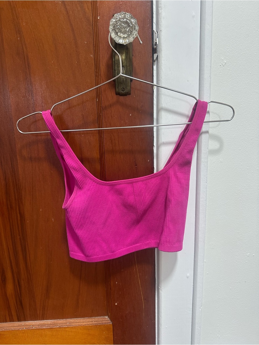 Forever 21 Hot Pink Ribbed Crop Tank